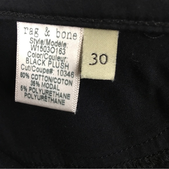 Rag & Bone Jeans The Legging Black Plush Size 30 - Picture 12 of 15
